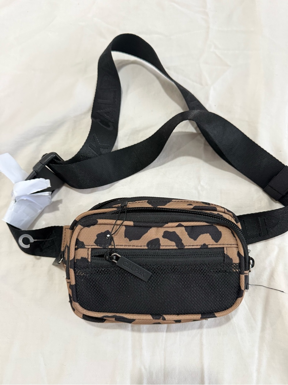 CALPAK Leopard Print Brown & Black Waist Bag fanny pack new
